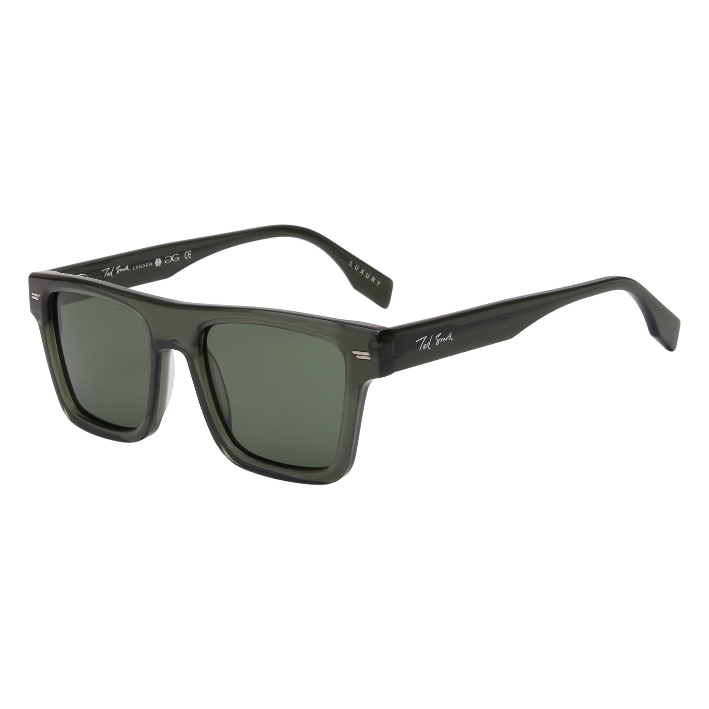SUN-BOYD UNISEX SQUARE ACETATE SUNGLASSES WITH POLARIZED LENS BY TED SMITH (IN 6 COLORS)