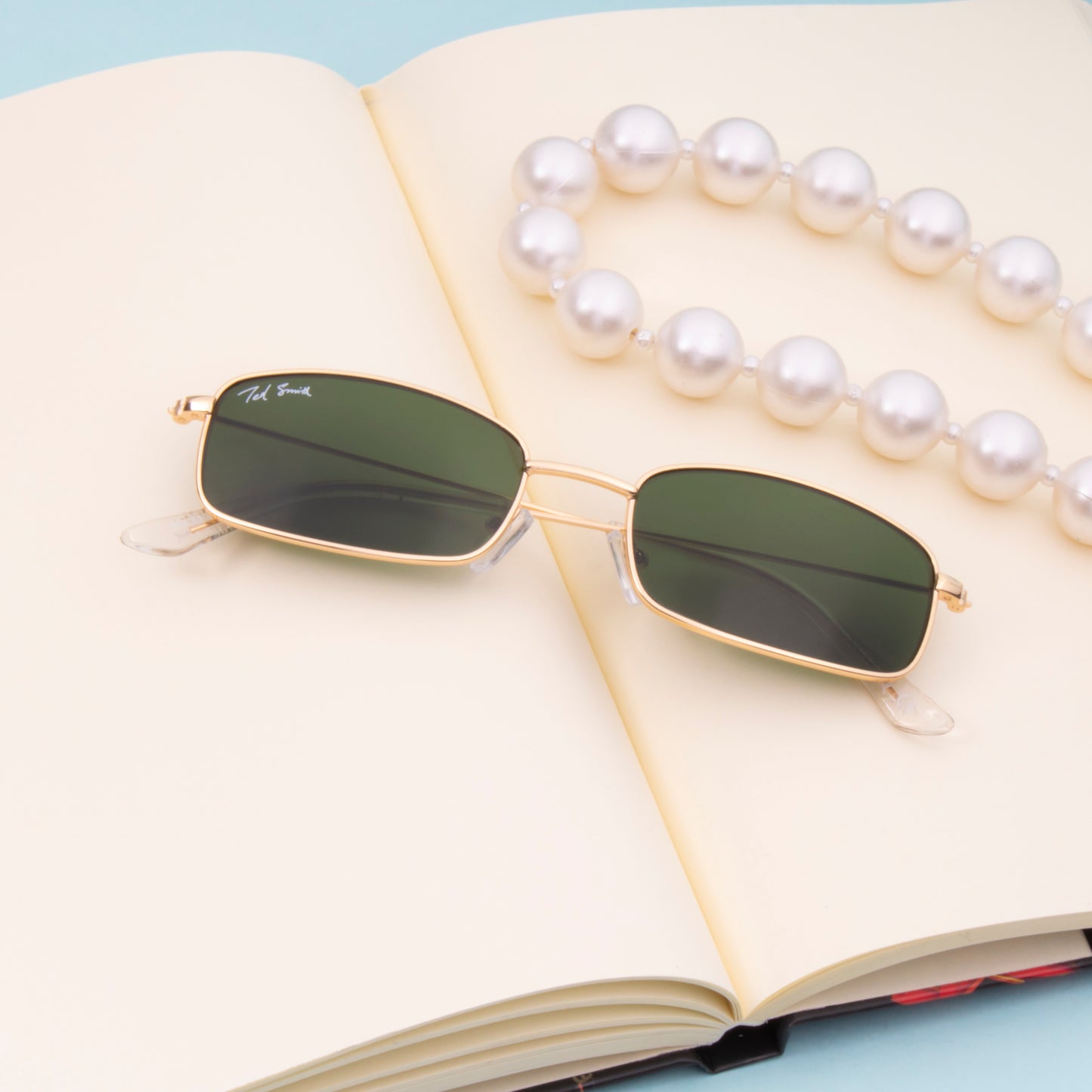 CANDY-X GOLDEN THIN RECTANGLE BY TED SMITH | GLASS LENS SUNGLASSES | AESTHETIC SUNGLASSES