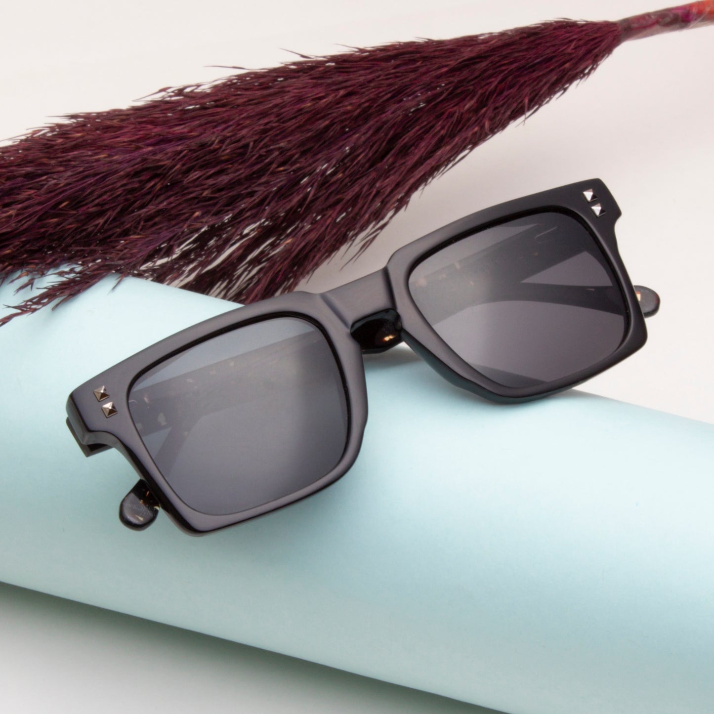 SUN-ALICE UNISEX SQUARE ACETATE SUNGLASSES WITH POLARIZED LENS BY TED SMITH (IN 4 COLORS)