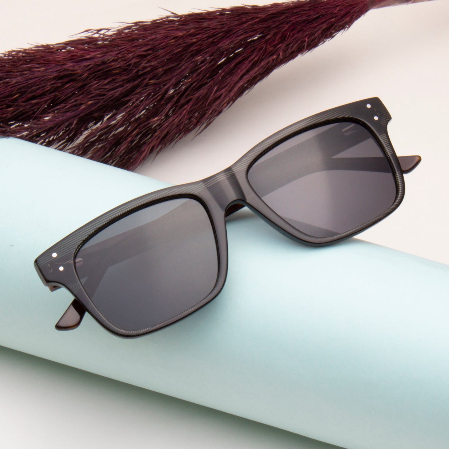 SUN-HESTON UNISEX SQUARE ACETATE SUNGLASSES WITH POLARIZED LENS BY TED SMITH (IN 5 COLORS)