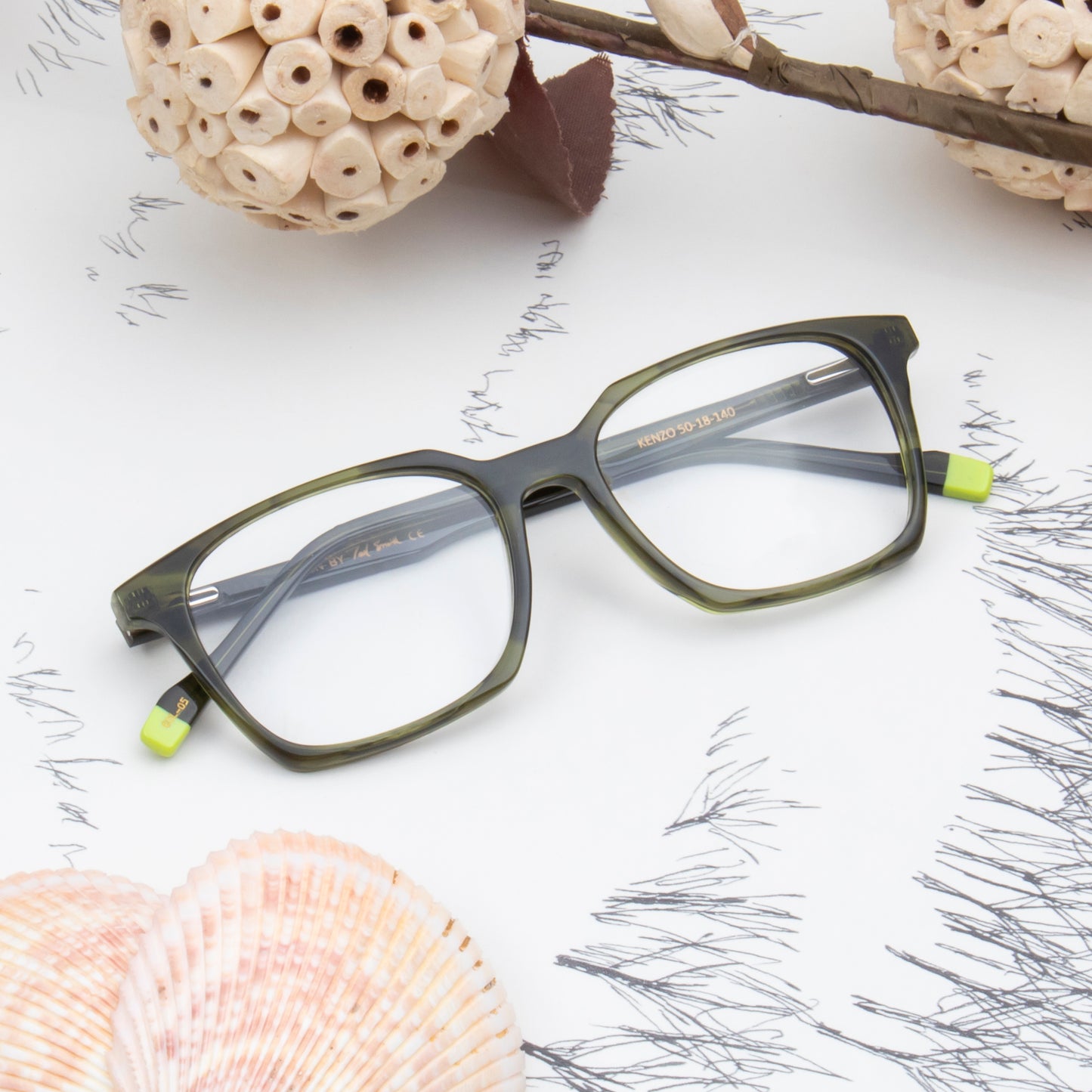 KENZO UNISEX SQUARE ACETATE COMPUTER GLASSES (IN 6 COLORS)