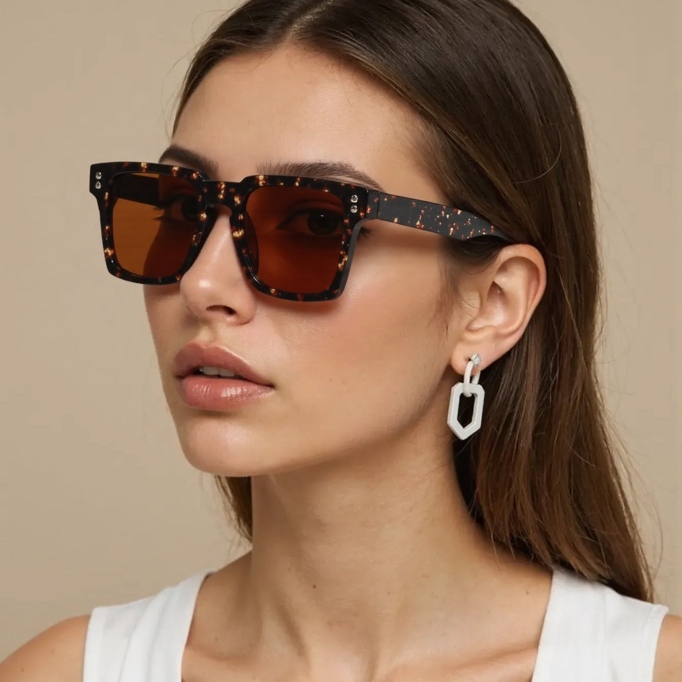 SUN-ALICE UNISEX SQUARE ACETATE SUNGLASSES WITH POLARIZED LENS BY TED SMITH (IN 4 COLORS)