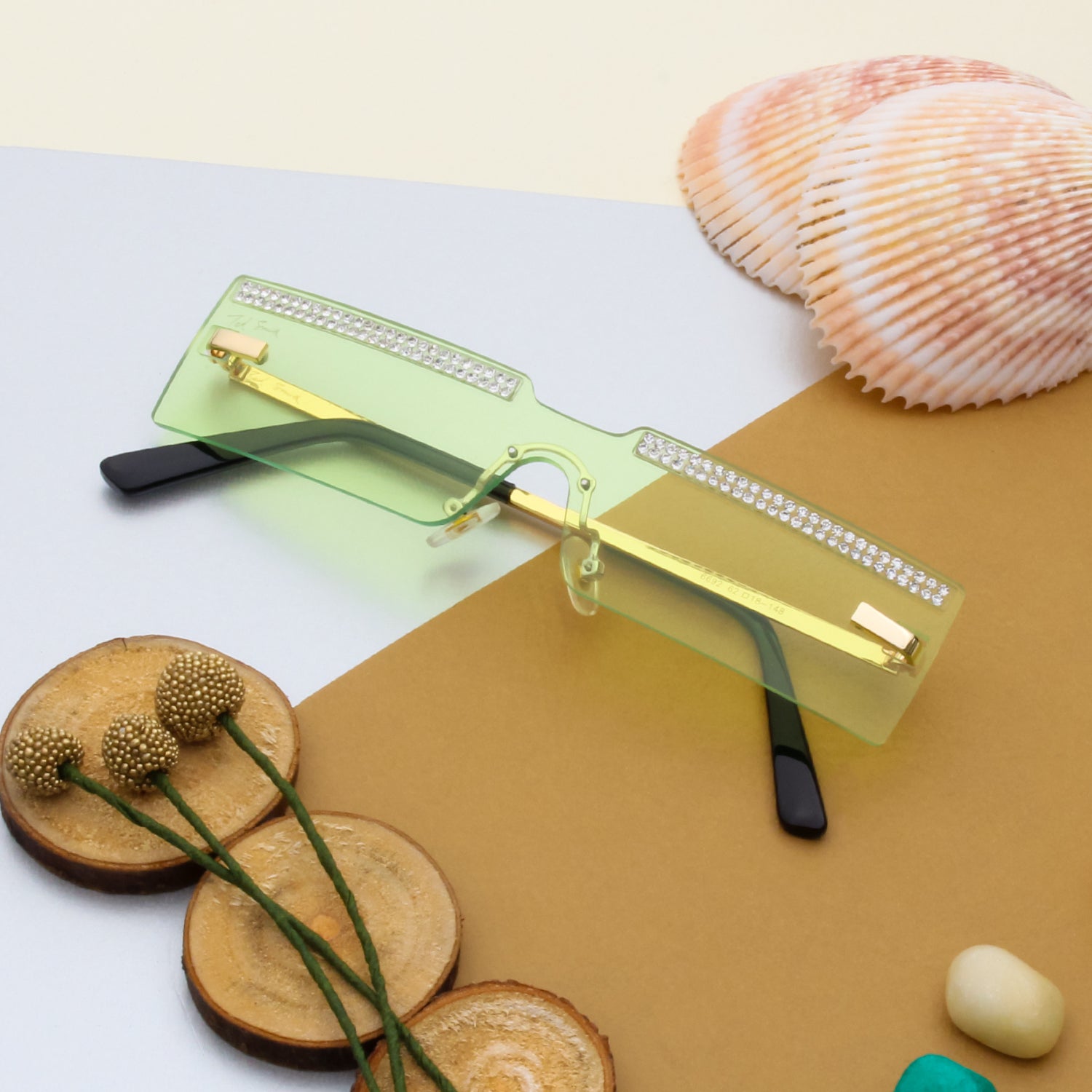 Crystal green candy sunglasses | Diamond Sunglasses