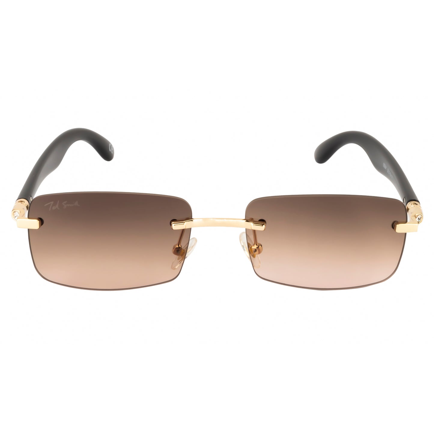 SOLITIARE UNISEX RECTANGLE METAL RIMLESS SUNGLASSES BY TED SMITH (IN 4 COLORS)