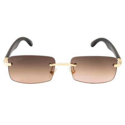 SOLITIARE UNISEX RECTANGLE METAL RIMLESS SUNGLASSES BY TED SMITH (IN 4 COLORS)