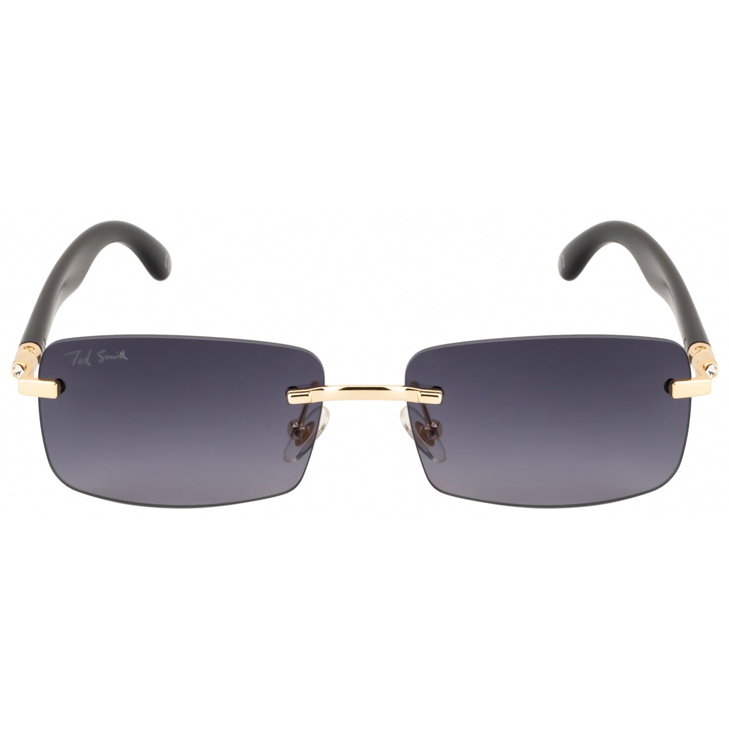 SOLITIARE UNISEX RECTANGLE METAL RIMLESS SUNGLASSES BY TED SMITH (IN 4 COLORS)