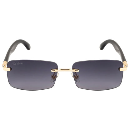 SOLITIARE UNISEX RECTANGLE METAL RIMLESS SUNGLASSES BY TED SMITH (IN 4 COLORS)