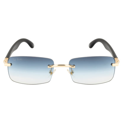 SOLITIARE UNISEX RECTANGLE METAL RIMLESS SUNGLASSES BY TED SMITH (IN 4 COLORS)
