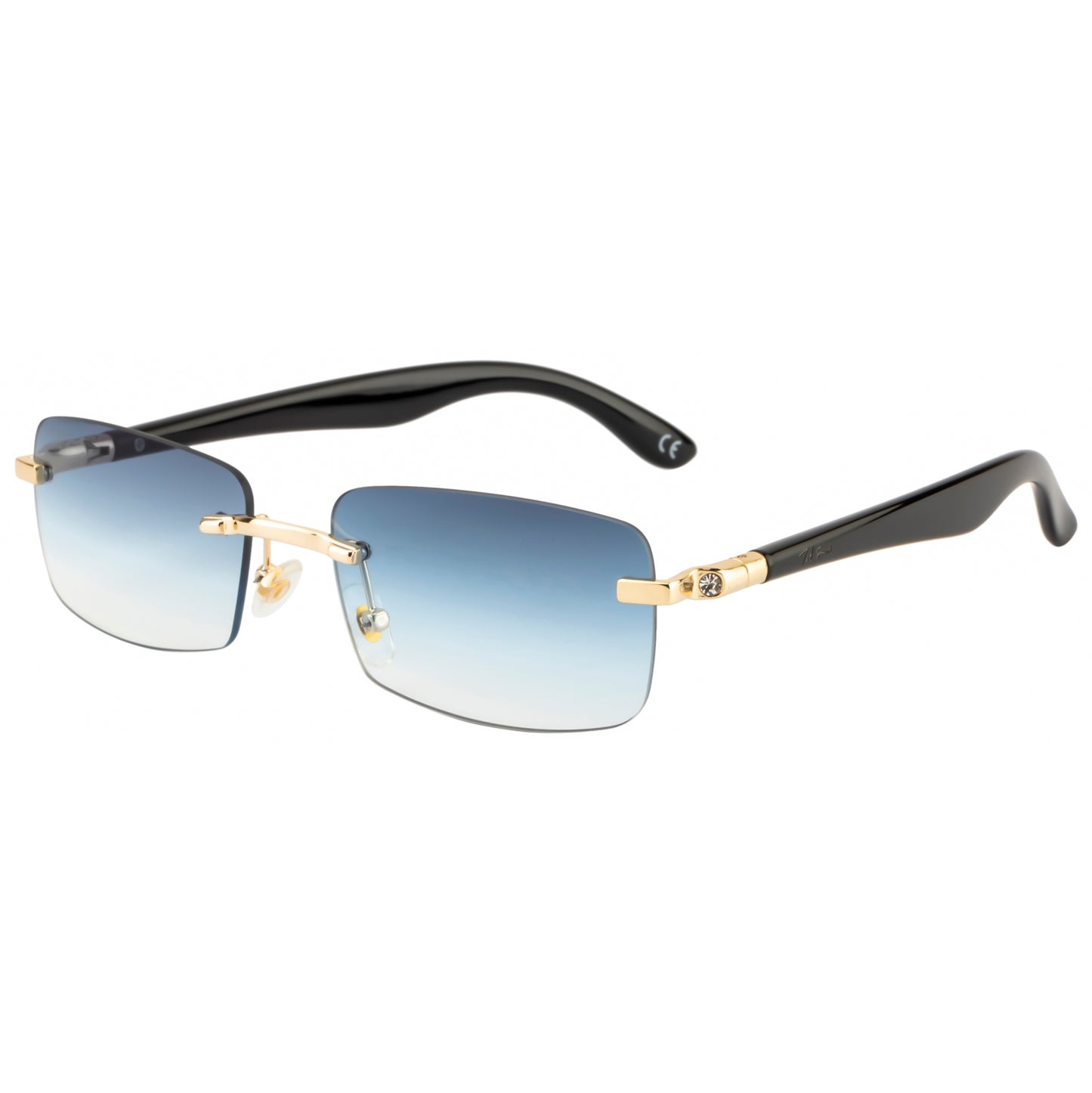 SOLITIARE UNISEX RECTANGLE METAL RIMLESS SUNGLASSES BY TED SMITH (IN 4 COLORS)