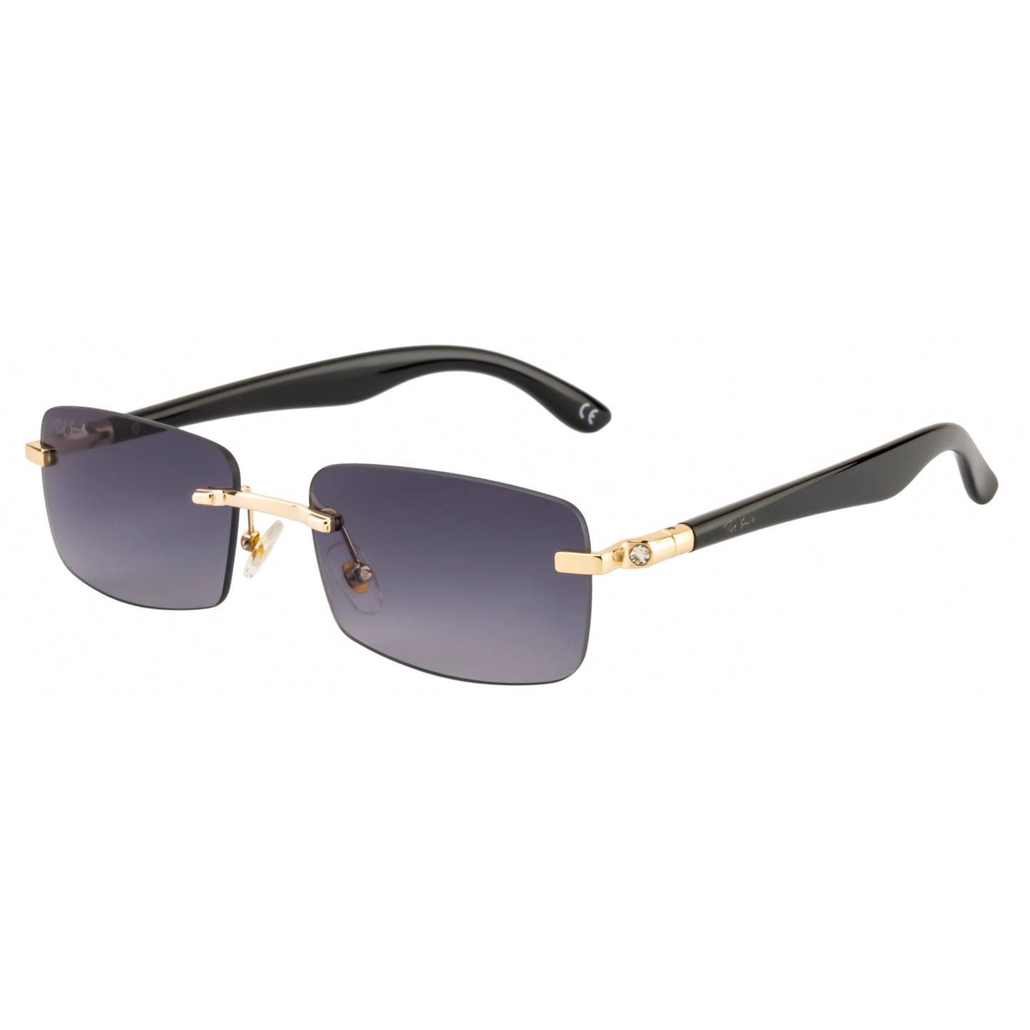 SOLITIARE UNISEX RECTANGLE METAL RIMLESS SUNGLASSES BY TED SMITH (IN 4 COLORS)