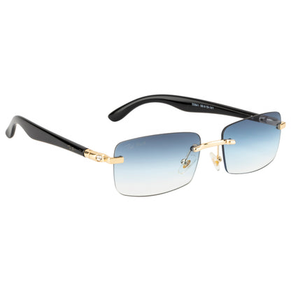 SOLITIARE UNISEX RECTANGLE METAL RIMLESS SUNGLASSES BY TED SMITH (IN 4 COLORS)