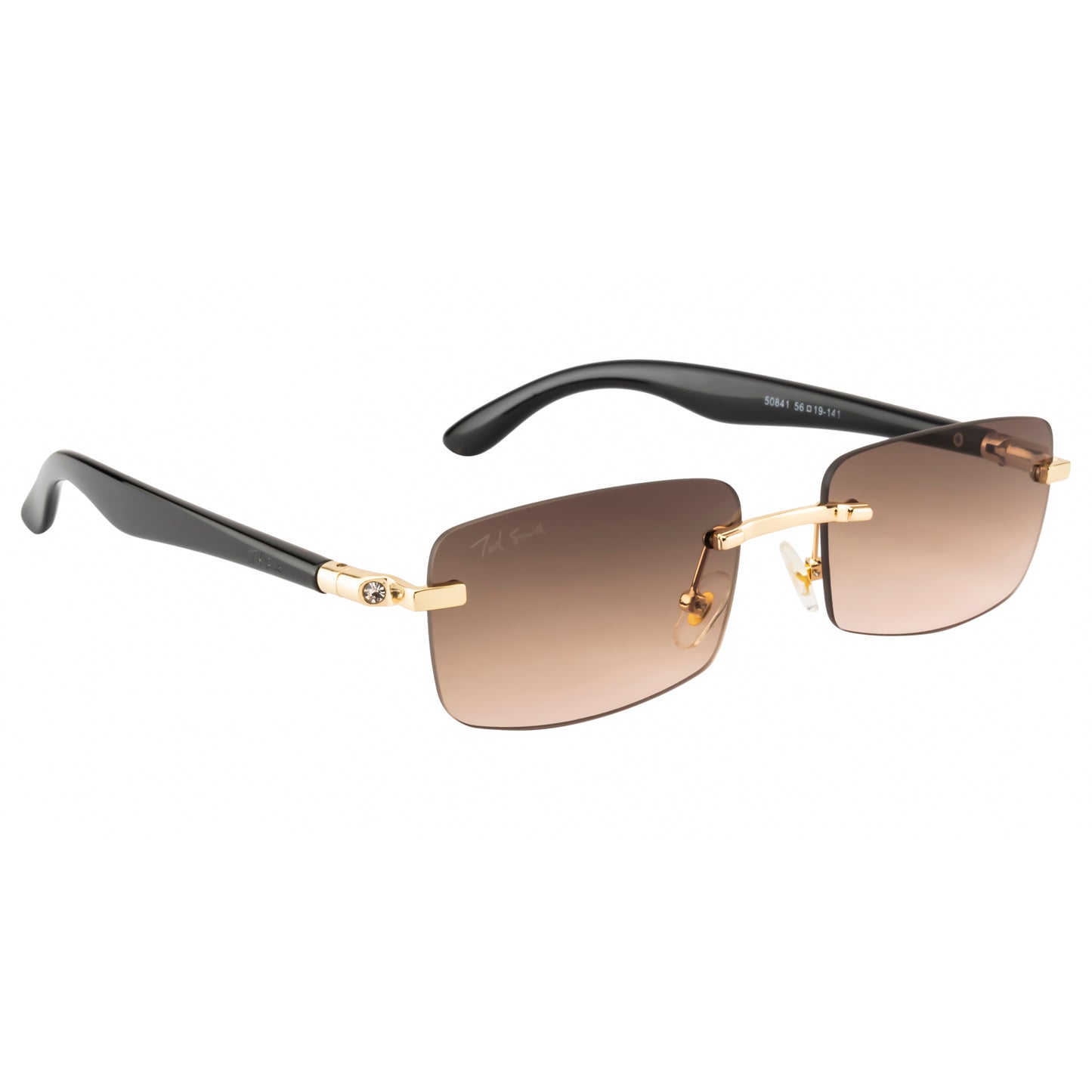 SOLITIARE UNISEX RECTANGLE METAL RIMLESS SUNGLASSES BY TED SMITH (IN 4 COLORS)