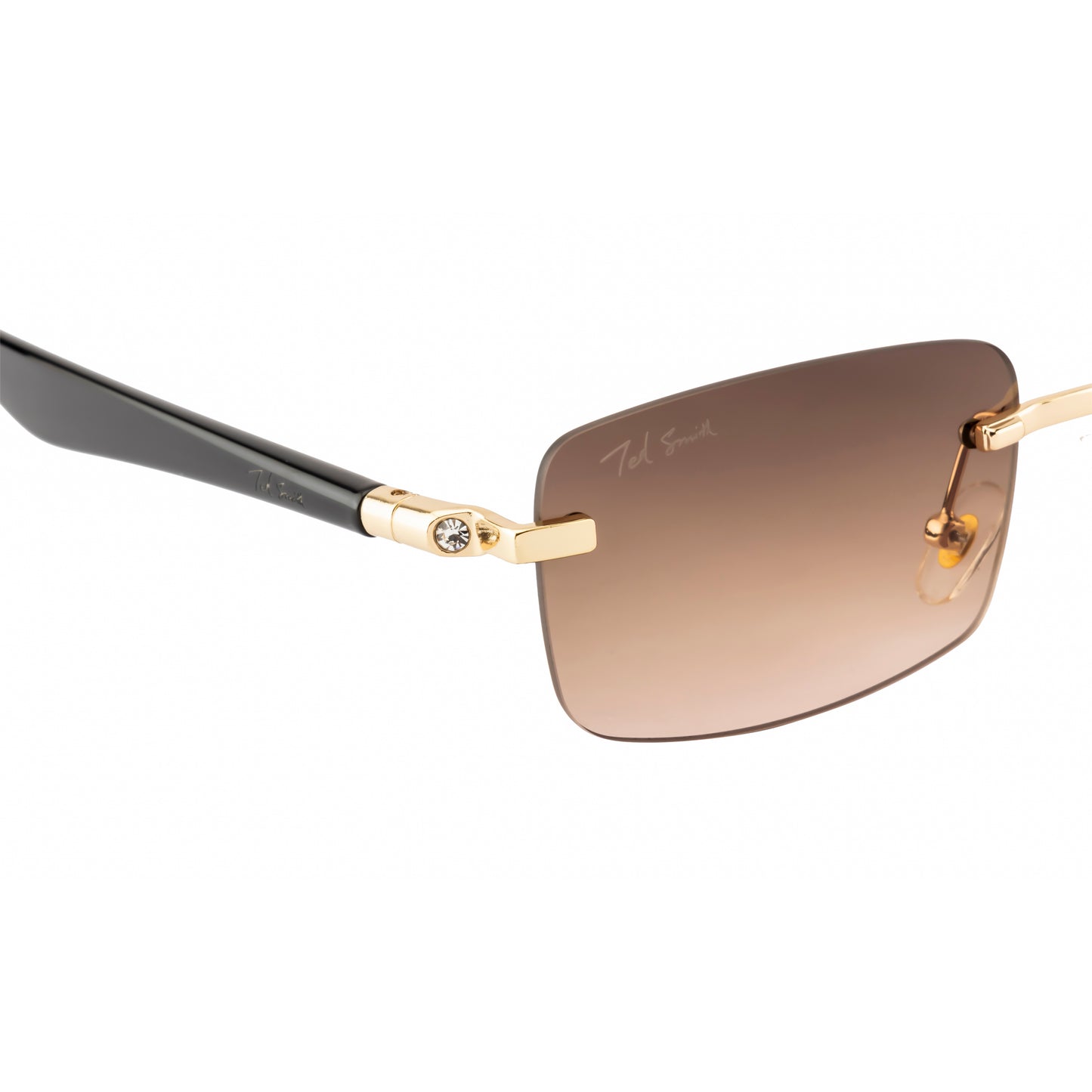 SOLITIARE UNISEX RECTANGLE METAL RIMLESS SUNGLASSES BY TED SMITH (IN 4 COLORS)
