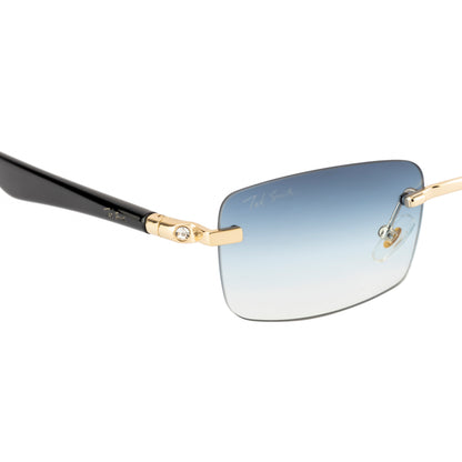 SOLITIARE UNISEX RECTANGLE METAL RIMLESS SUNGLASSES BY TED SMITH (IN 4 COLORS)