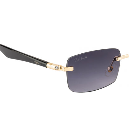 SOLITIARE UNISEX RECTANGLE METAL RIMLESS SUNGLASSES BY TED SMITH (IN 4 COLORS)