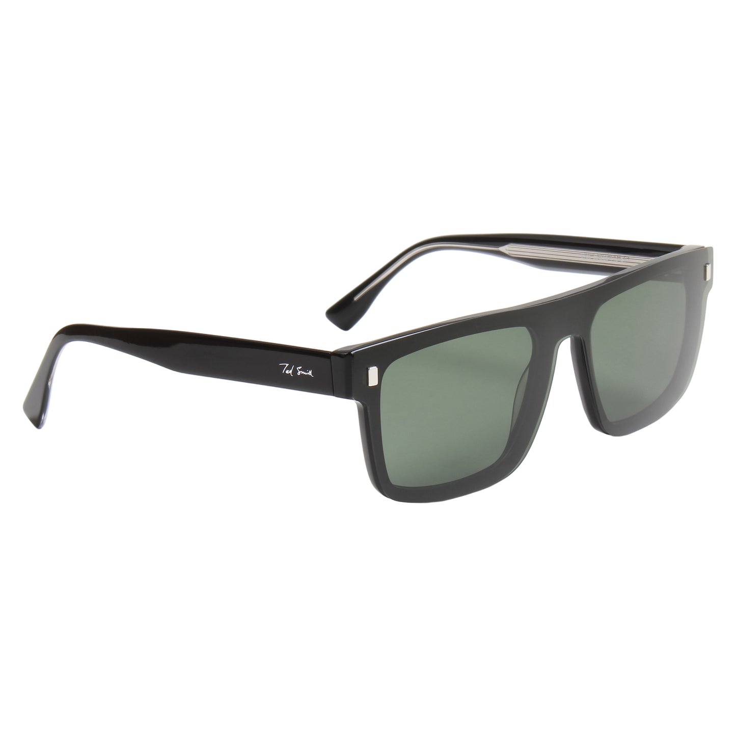 CLP-JADEN UNISEX SQUARE ACETATE CLIPON SUNGLASSES WITH POLARIZED LENS BY TED SMITH (IN 4 COLORS)
