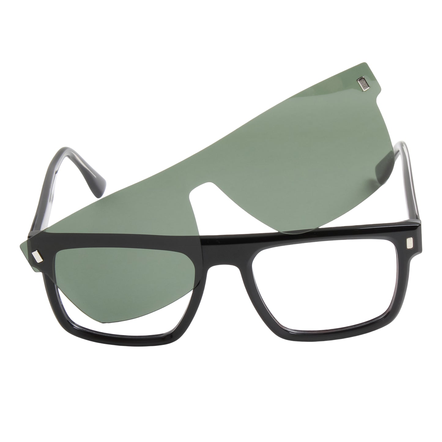 CLP-JADEN UNISEX SQUARE ACETATE CLIPON SUNGLASSES WITH POLARIZED LENS BY TED SMITH (IN 4 COLORS)