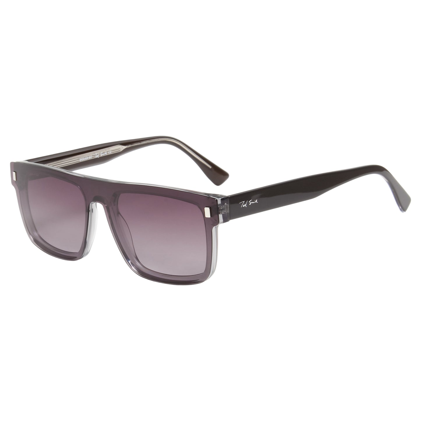 CLP-JADEN UNISEX SQUARE ACETATE CLIPON SUNGLASSES WITH POLARIZED LENS BY TED SMITH (IN 4 COLORS)