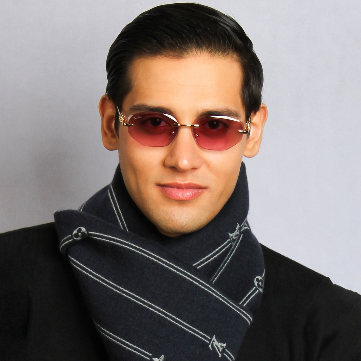 AURA | DIAMOND CUT OVAL RIMLESS METAL SUNGLASSES (IN 3 COLOURS)