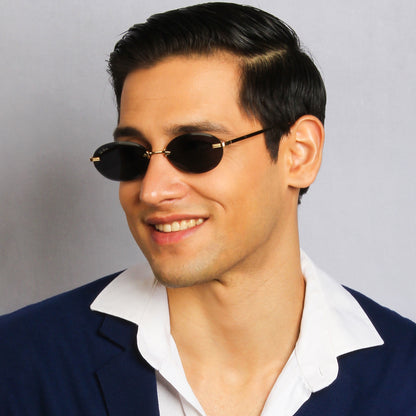 STARLIGHT | OVAL RIMLESS METAL SUNGLASSES (IN 3 COLOURS)