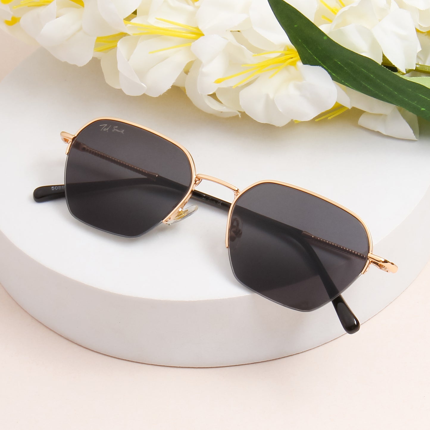 ACHLYS UNISEX SQUARE METAL SUNGLASSES BY TED SMITH (IN 2 COLORS)