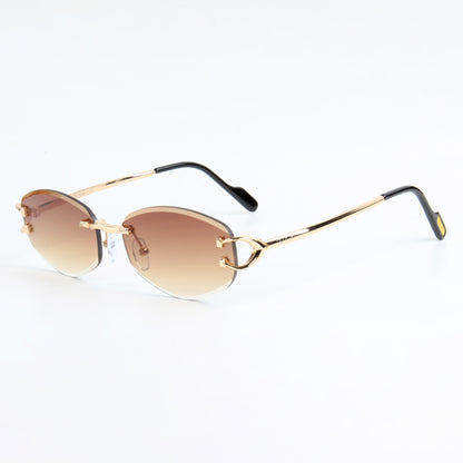 MONACO | RIMLESS OVAL SUNGLASSES IN METAL (IN 3 COLOURS)