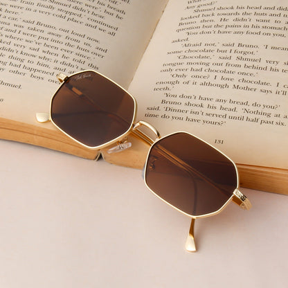 MIATA | FULLRIM HEXAGONAL SUNGLASSES IN METAL ( IN 5 COLOURS)