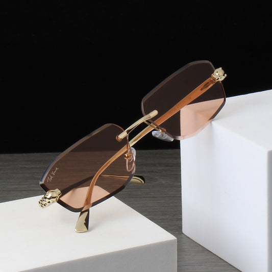 VALENCIA | DIAMOND CUT RIMLESS SUNGLASSES IN METAL (IN 4 COLOURS)