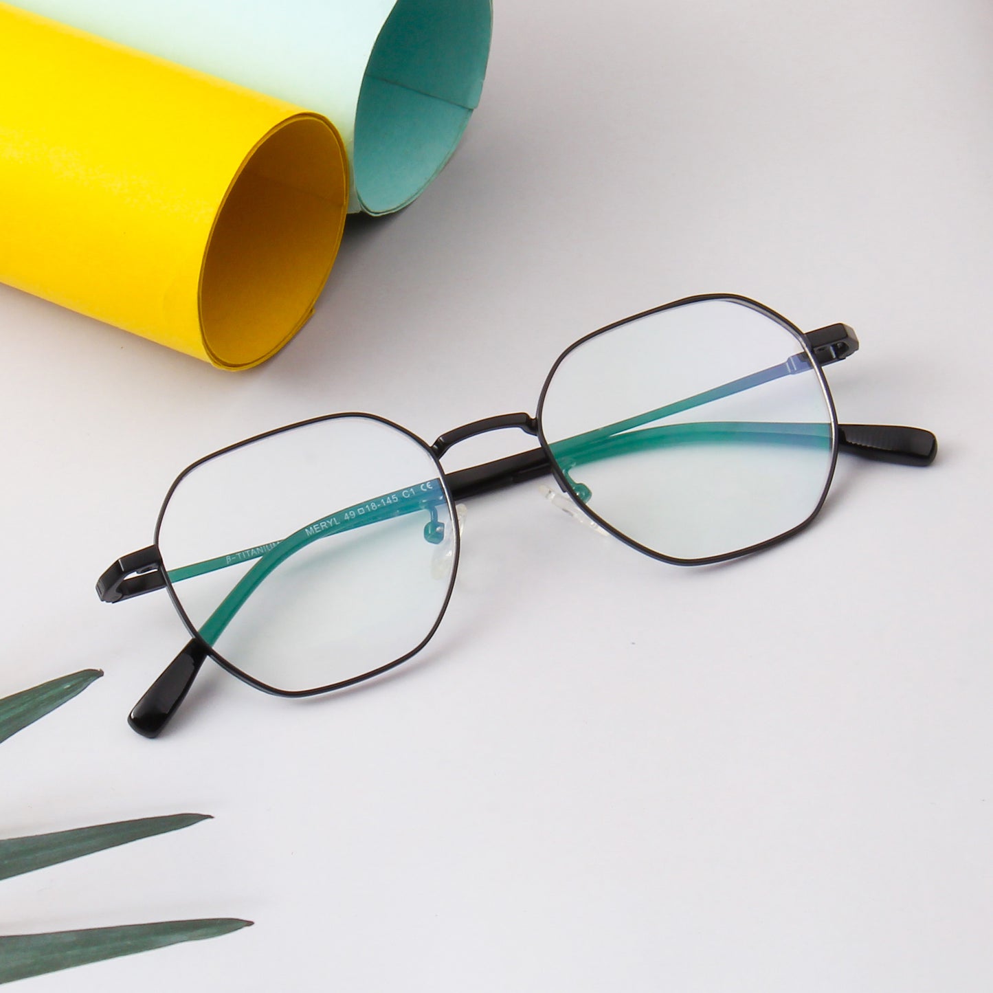 MERYL | UNISEX TITANIUM OCTAGON COMPUTER GLASSES (IN 3 COLORS)