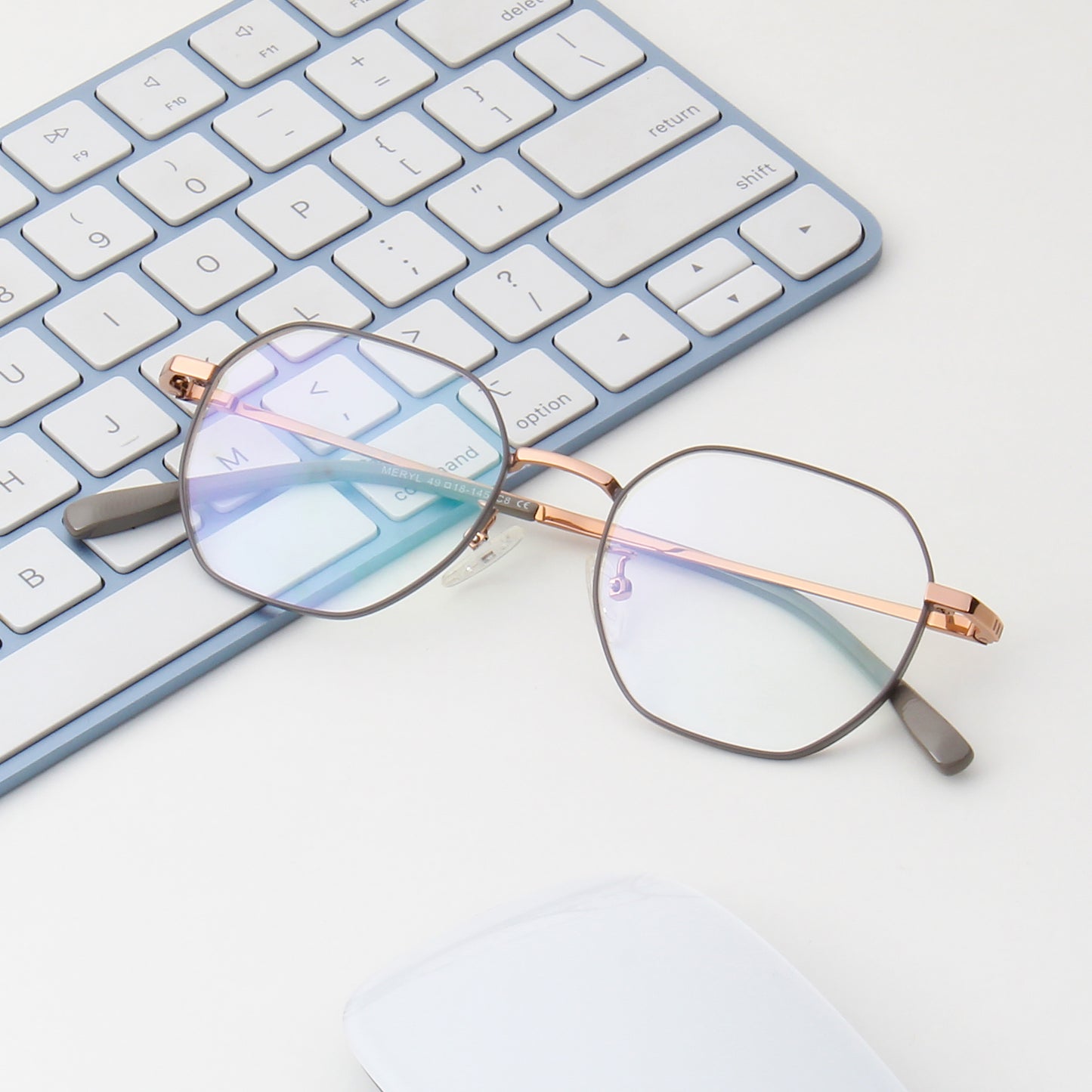 MERYL | UNISEX TITANIUM OCTAGON COMPUTER GLASSES (IN 3 COLORS)