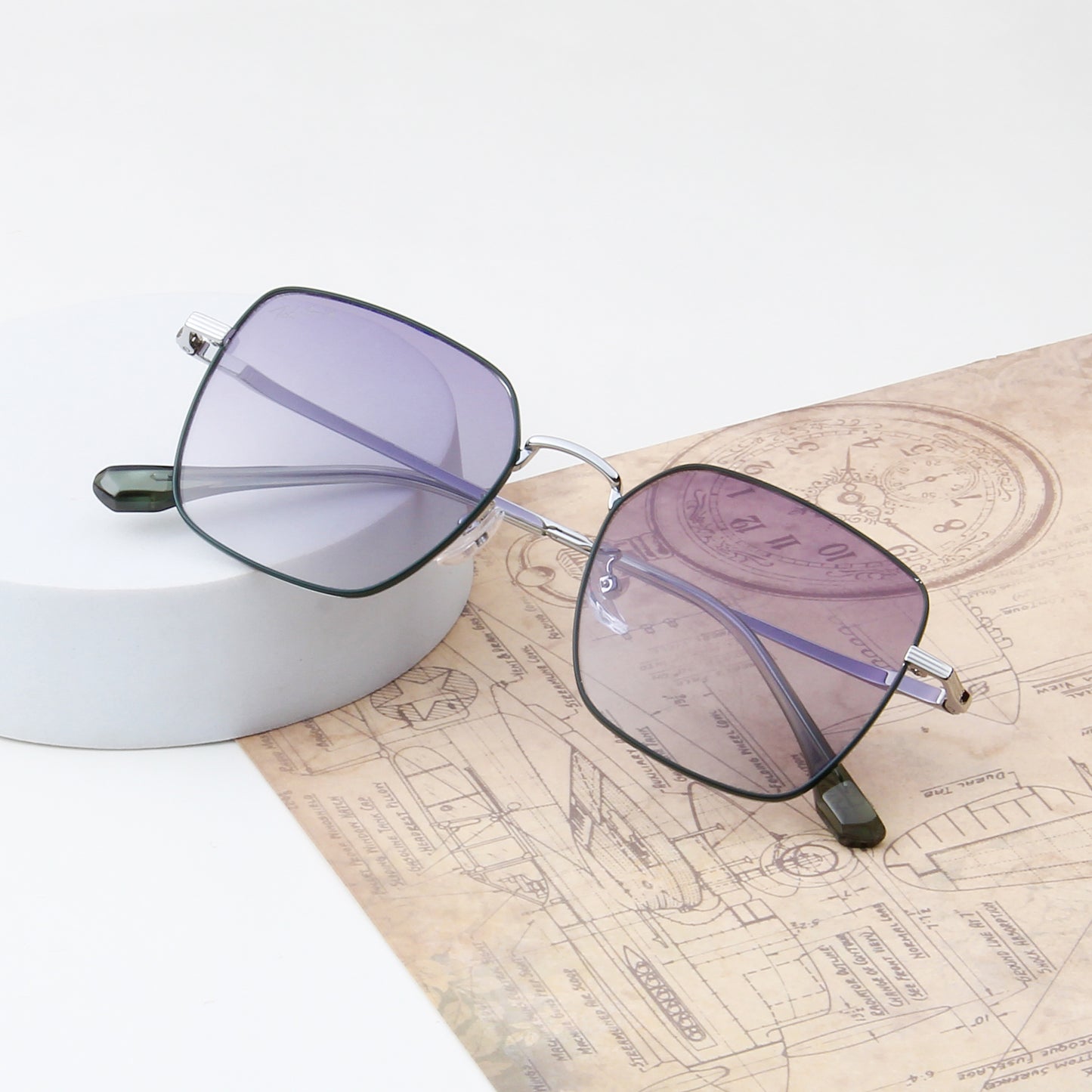 SUN-VERNEY | SQUARE FULL RIM SUNGLASSES IN METAL (IN 3 COLOURS)