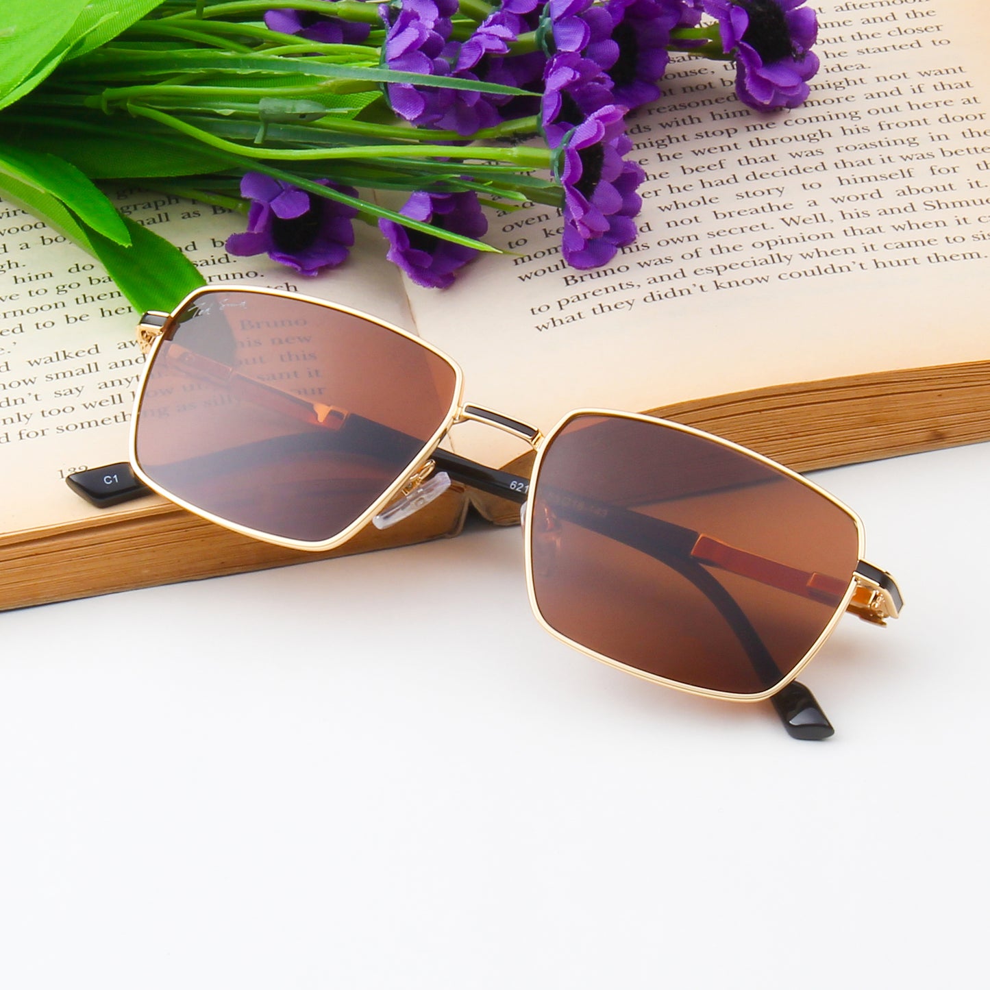 SUN-CLEO | RECTANGLE FULL RIM SUNGLASSES IN METAL (IN 2 COLOURS)