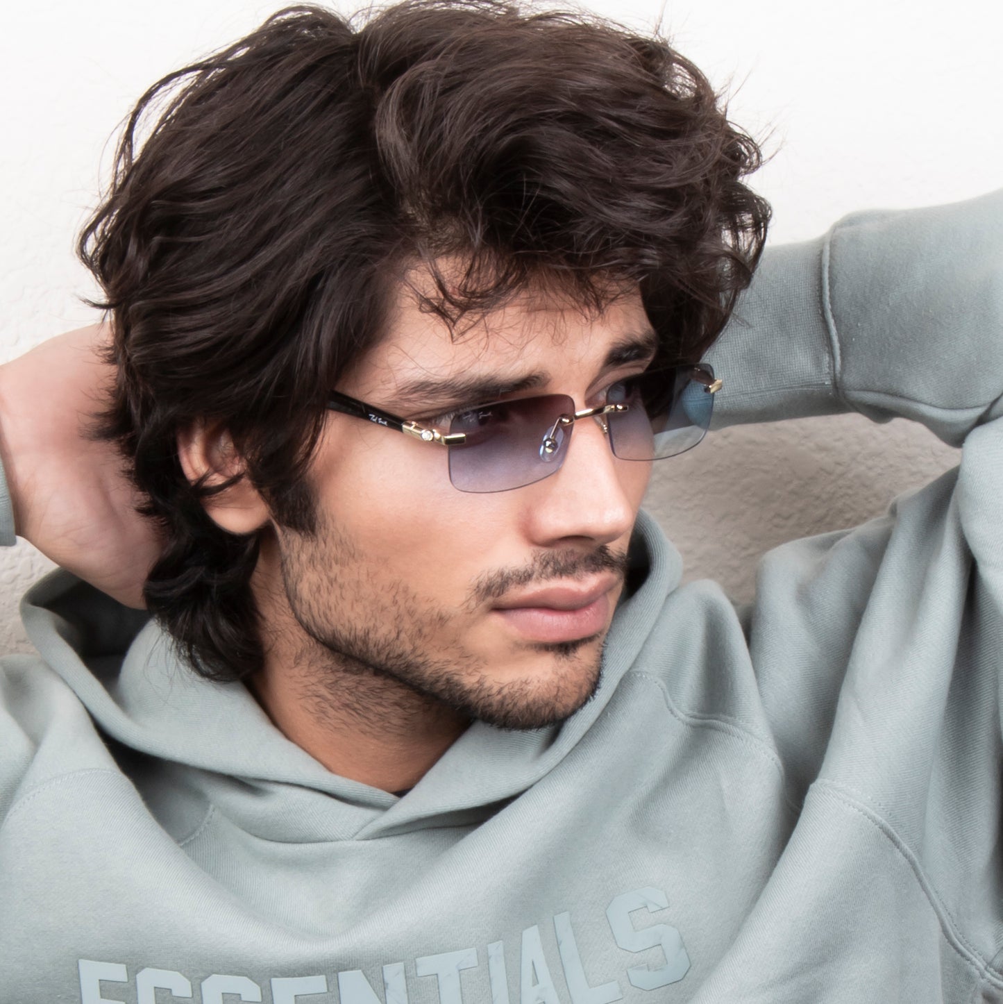 SOLITIARE UNISEX RECTANGLE METAL RIMLESS SUNGLASSES BY TED SMITH (IN 4 COLORS)