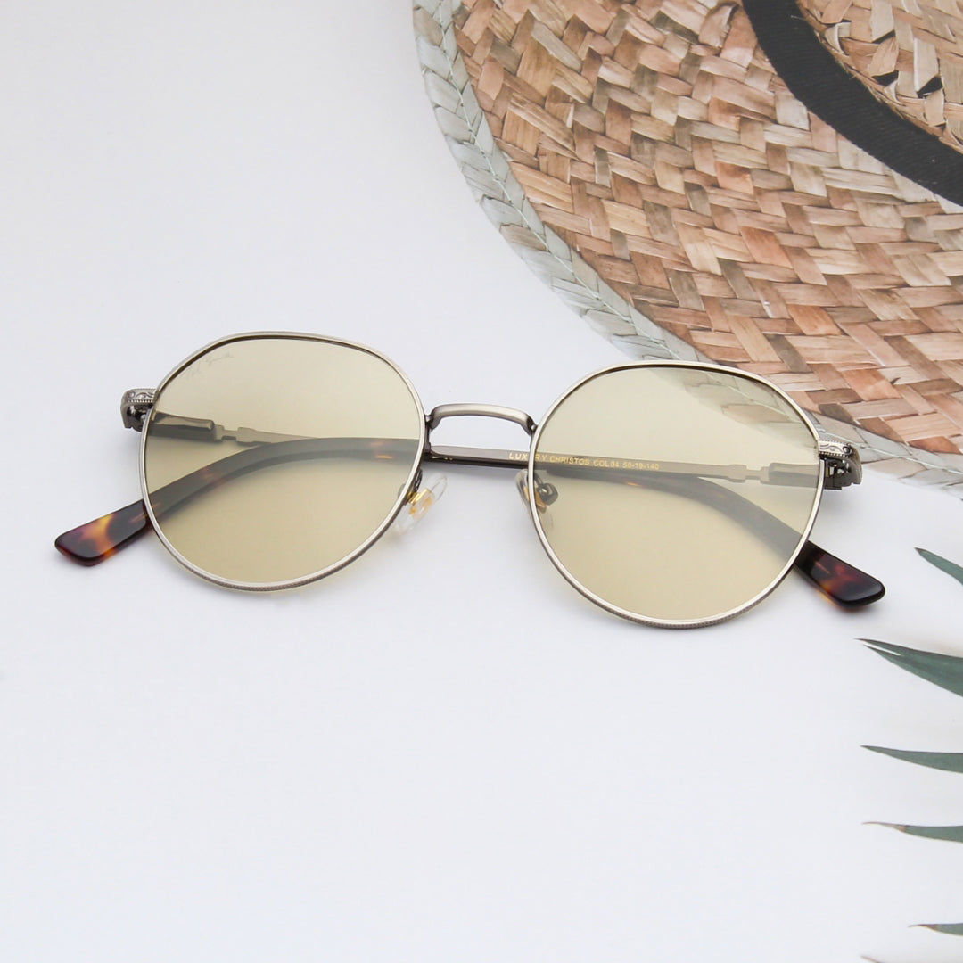 SUN-CHRISTOS | ROUND FULL RIM SUNGLASSES IN METAL (IN 4 COLOURS)