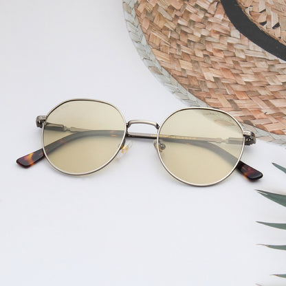 SUN-CHRISTOS | ROUND FULL RIM SUNGLASSES IN METAL (IN 4 COLOURS)