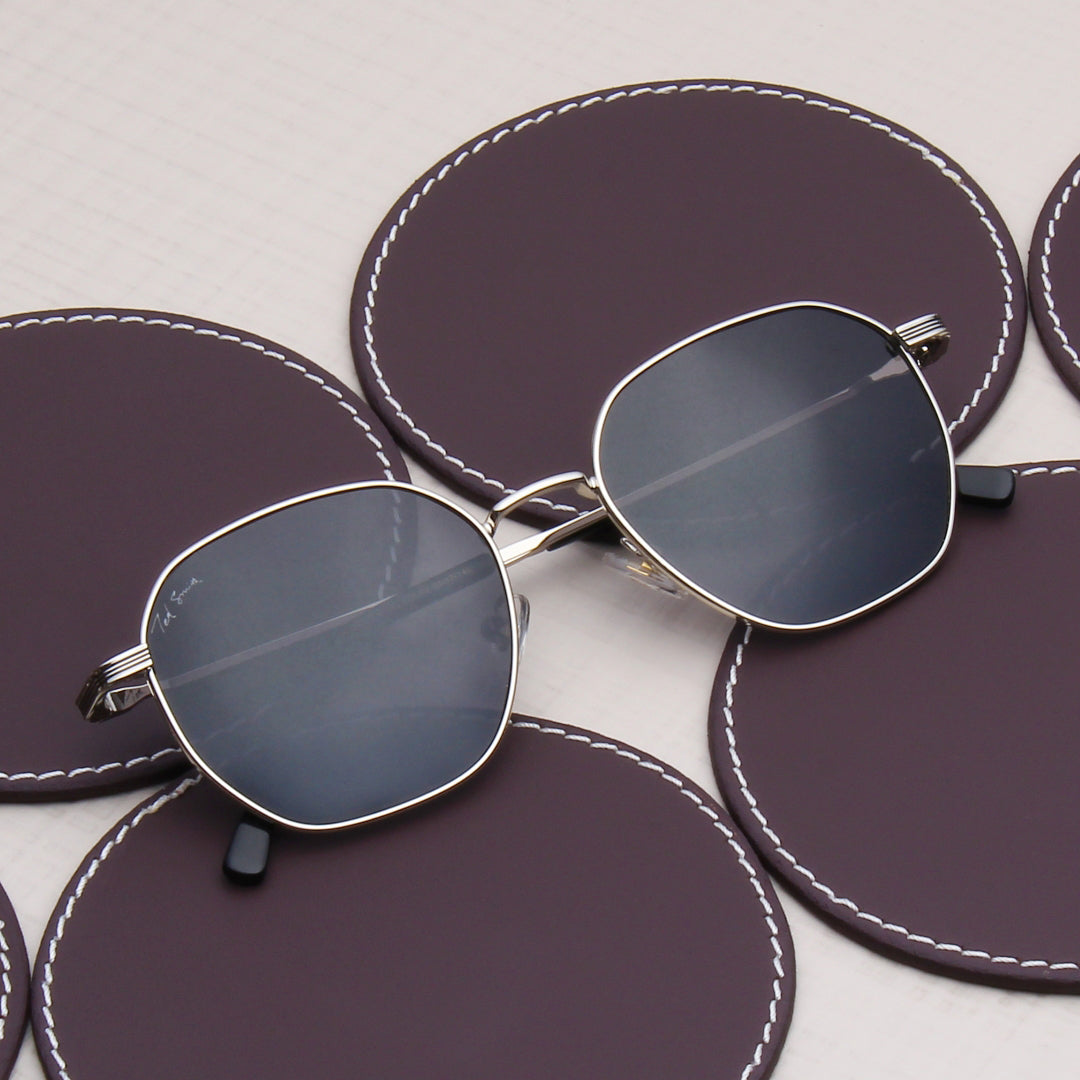 SUN-IVO | HEXAGON FULL RIM SUNGLASSES IN METAL (IN 4 COLOURS)