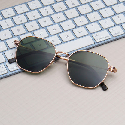 SUN-IVO | HEXAGON FULL RIM SUNGLASSES IN METAL (IN 4 COLOURS)