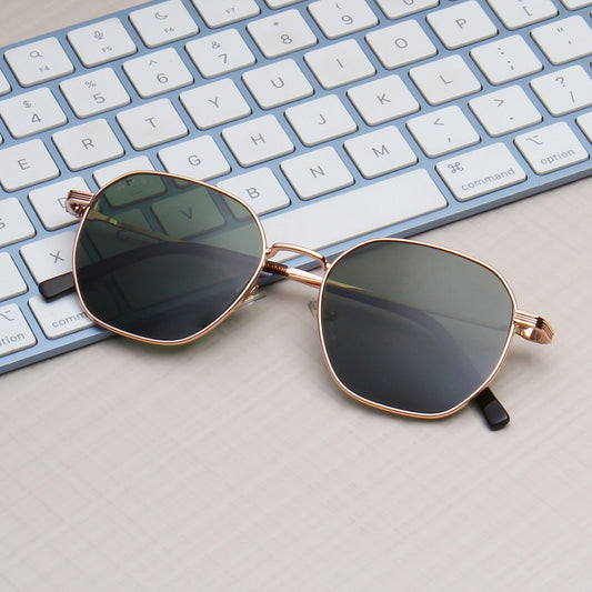 SUN-IVO | HEXAGON FULL RIM SUNGLASSES IN METAL (IN 4 COLOURS)