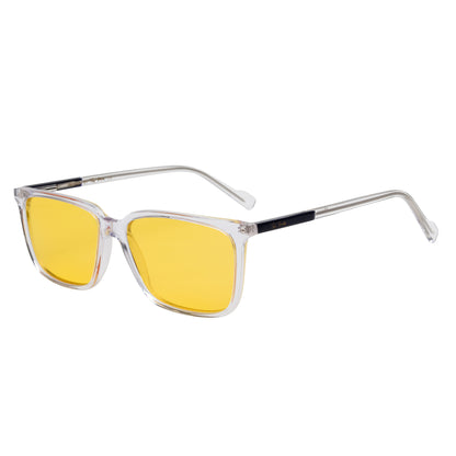 SUN-GRAHAM UNISEX SQUARE ACETATE SUNGLASSES WITH POLARIZED LENS (IN 6 COLORS)