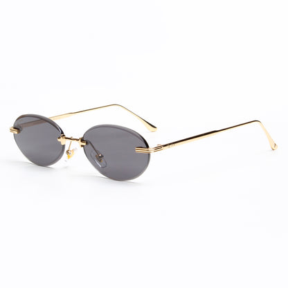 STARLIGHT | OVAL RIMLESS METAL SUNGLASSES (IN 3 COLOURS)