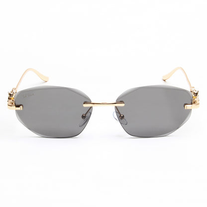 AURA | OVAL RIMLESS METAL SUNGLASSES (IN 3 COLOURS)