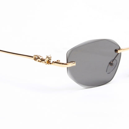 AURA | OVAL RIMLESS METAL SUNGLASSES (IN 3 COLOURS)