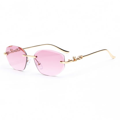 AURA | OVAL RIMLESS METAL SUNGLASSES (IN 3 COLOURS)