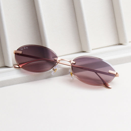 STARLIGHT | OVAL RIMLESS METAL SUNGLASSES (IN 3 COLOURS)