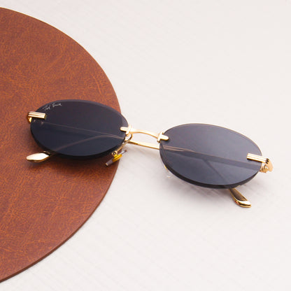 STARLIGHT | OVAL RIMLESS METAL SUNGLASSES (IN 3 COLOURS)