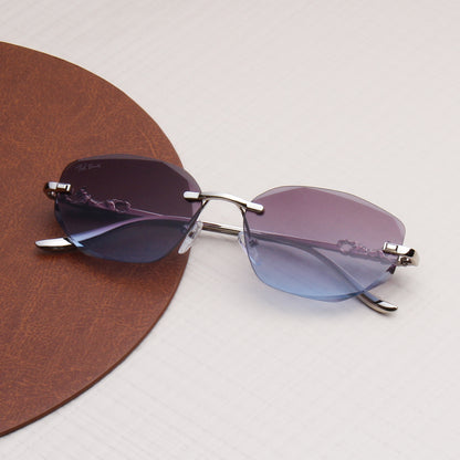 AURA | OVAL RIMLESS METAL SUNGLASSES (IN 3 COLOURS)