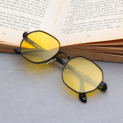 VERTEX | HEXAGON FULL RIM METAL SUNGLASSES (IN 3 COLOURS)