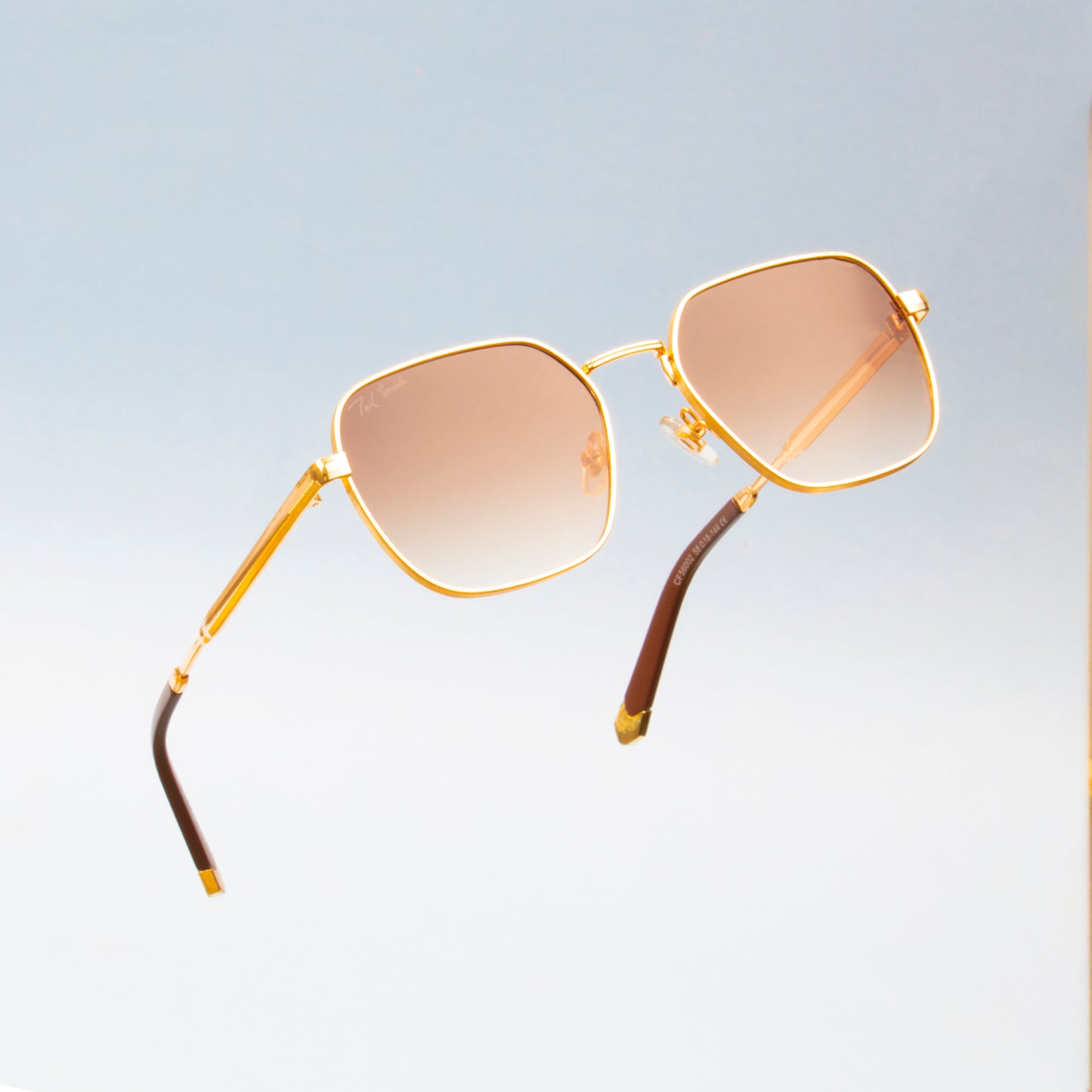 KENNETH GOLD HEXAGON SUNGLASSES | GOLDEN SQUARE SUNGLASSES | BROWN LENS