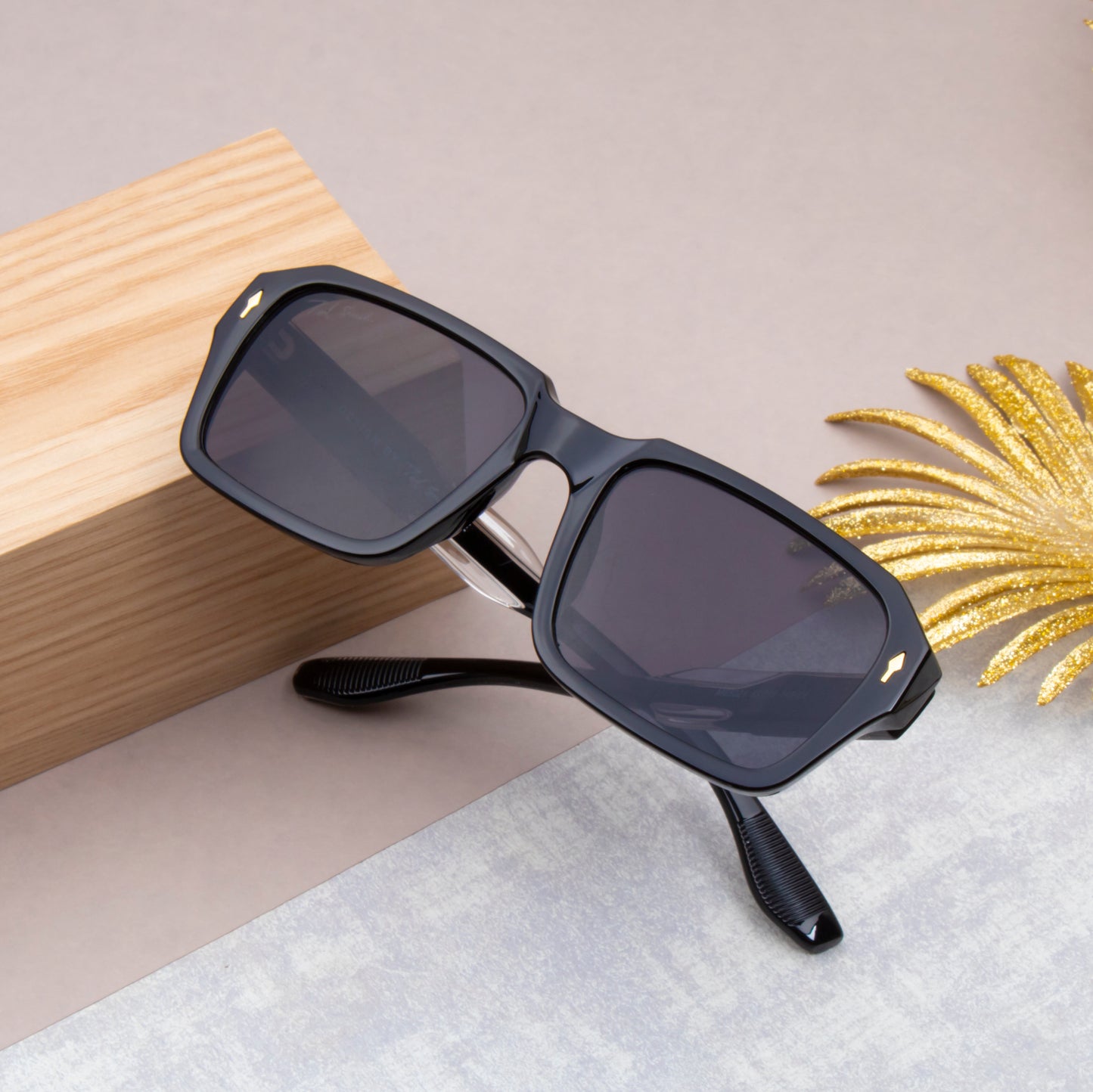 KANE BLACK SQUARE SUNGLASSES | BLACK LENS | BLACK WAYFARER SUNGLASSES | 