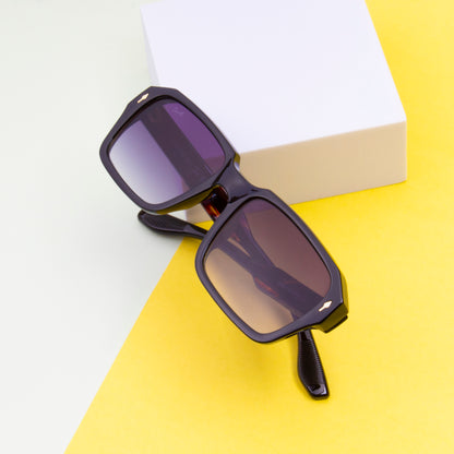 KANE BLACK SQUARE SUNGLASSES | GREY LENS | BLACK WAYFARER SUNGLASSES | 